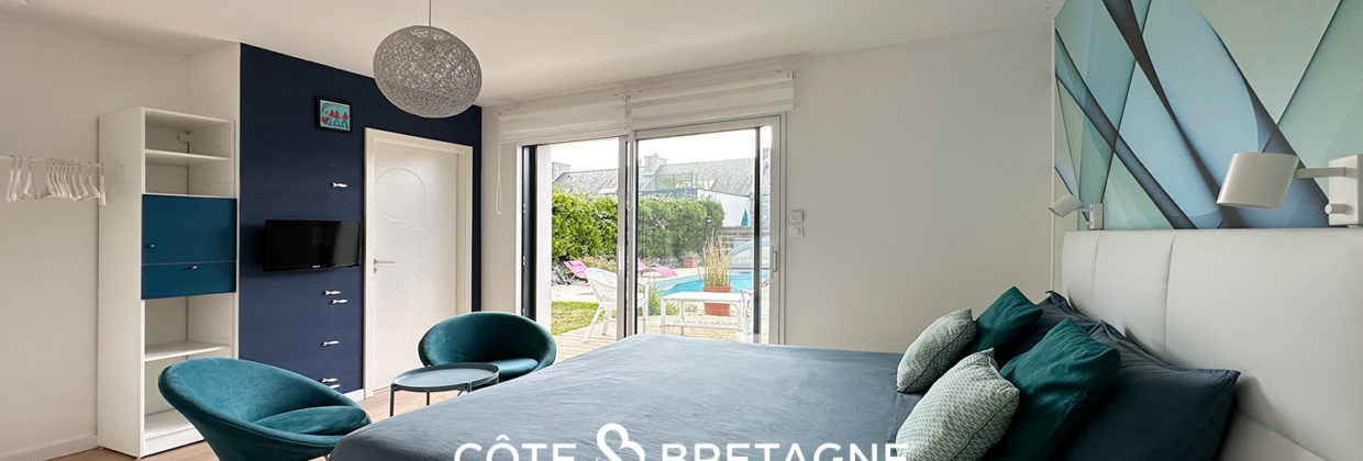 Acheter à Santec Maison contemporaine avec vue mer et piscine chambre