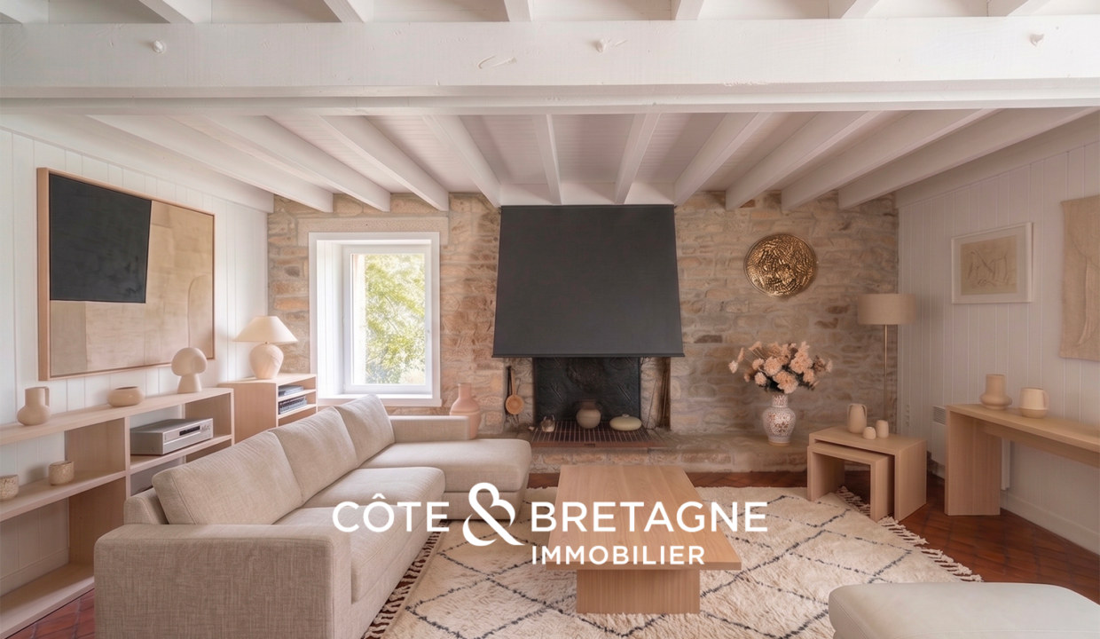 Maison en pierre avec vue sur la Ria d'Etel
